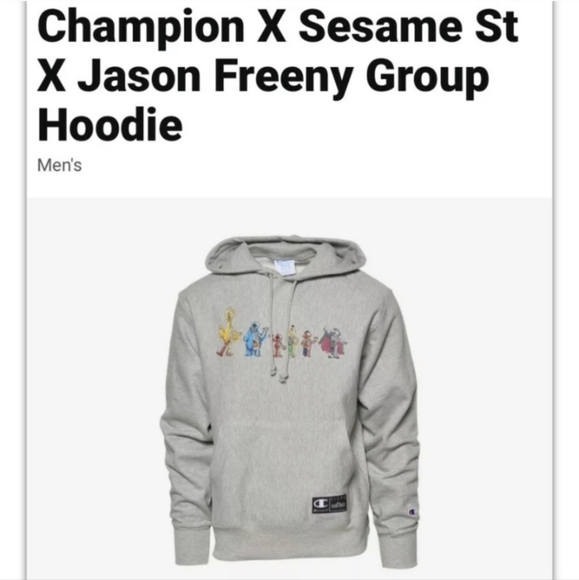Champion X Sesame Street X Jason Freeny Gp Blank Slate Hoodie Size Medium - Picture 1 of 10